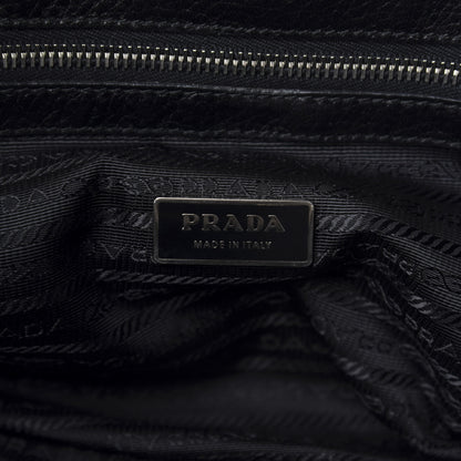 Prada Vitello Daino Embossed Logo Bowler Black 8 of 10