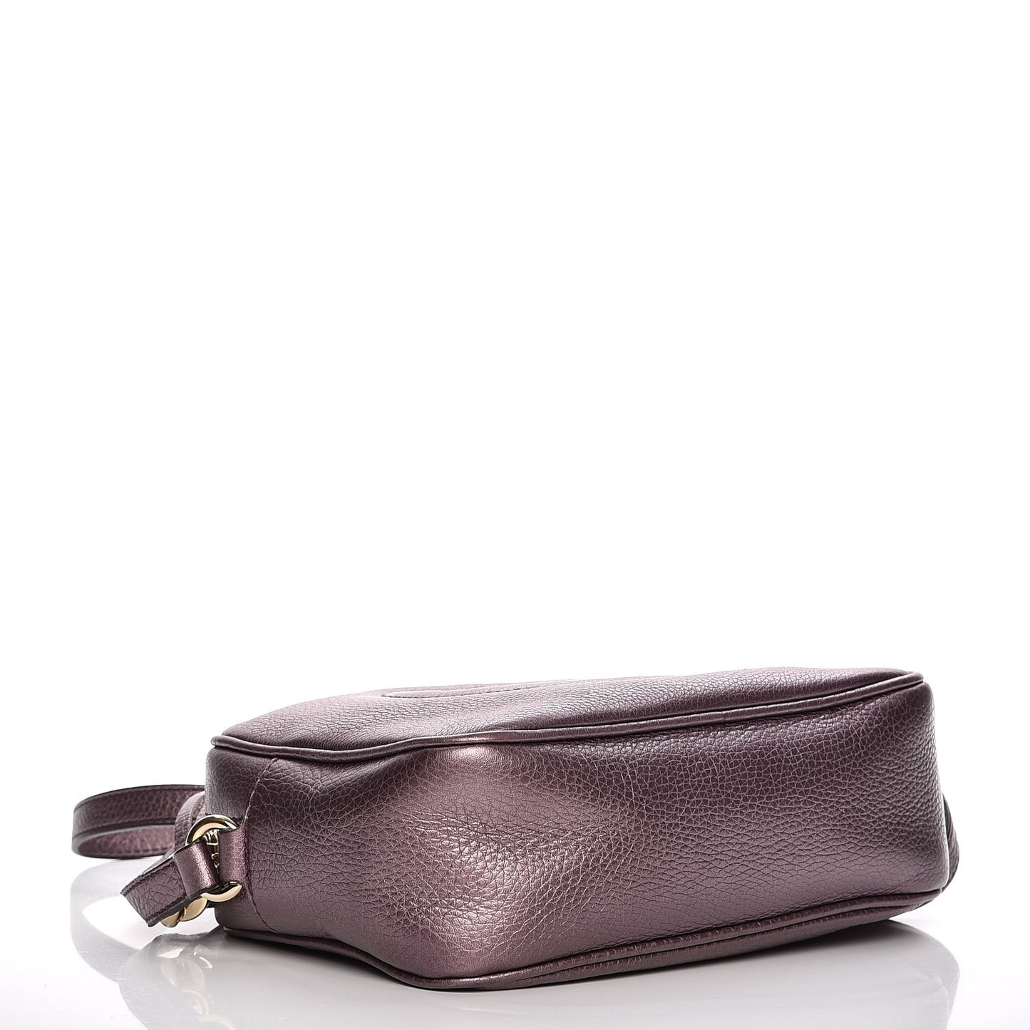 Metallic Pebbled Calfskin Small Soho Disco Bag Purple