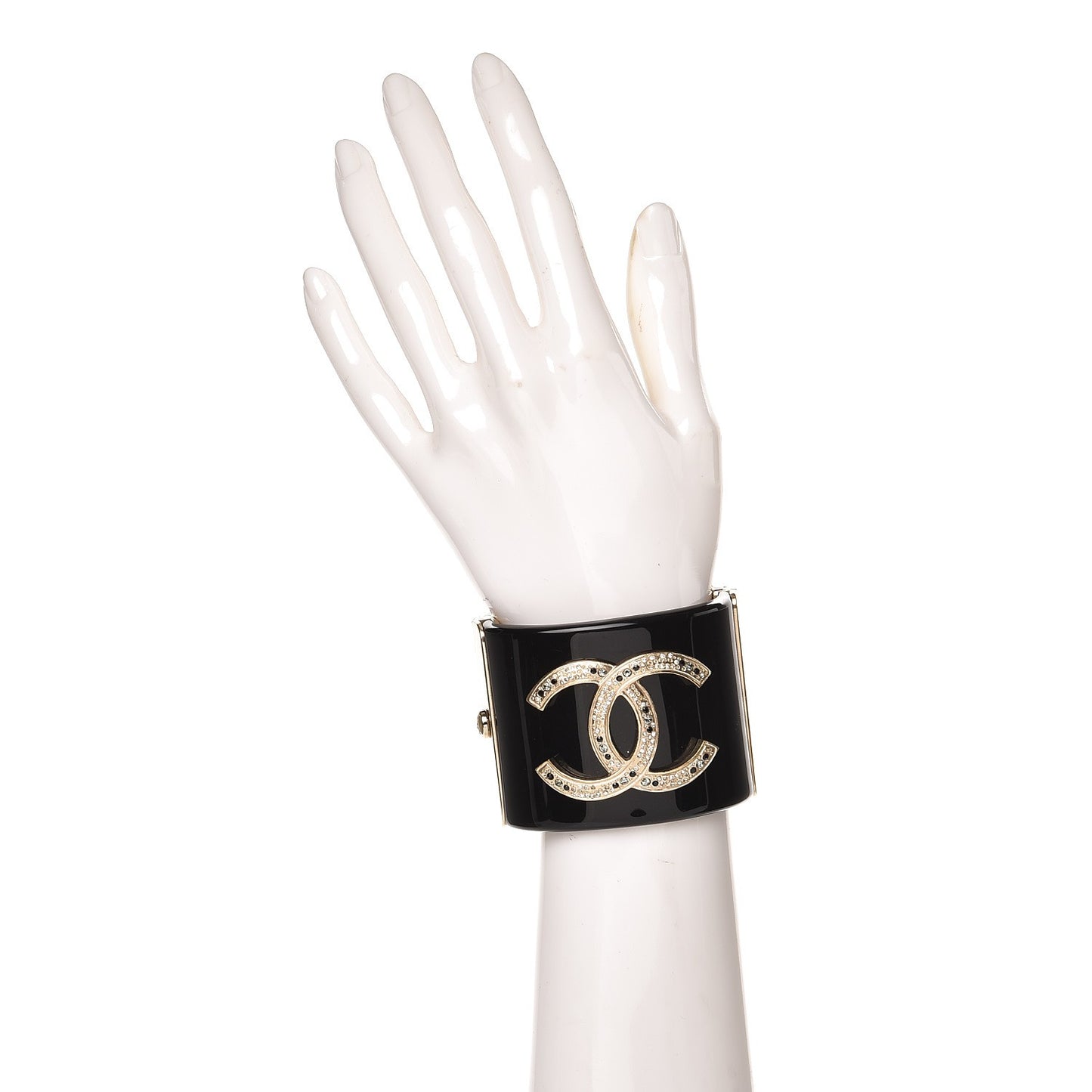 Resin Crystal CC Cuff Black Gold