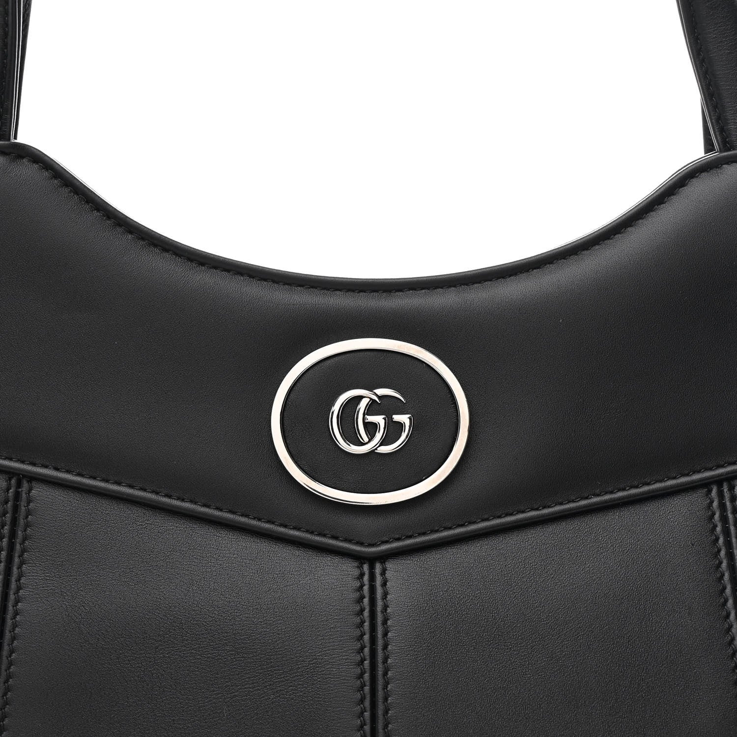 Gucci Calfskin Petite GG Medium Tote Bag Black 8 of 10