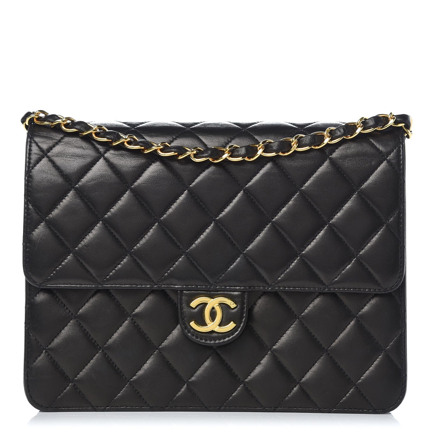 Chanel Lambskin Quilted Small Single Flap Bag Black 1 of 9
