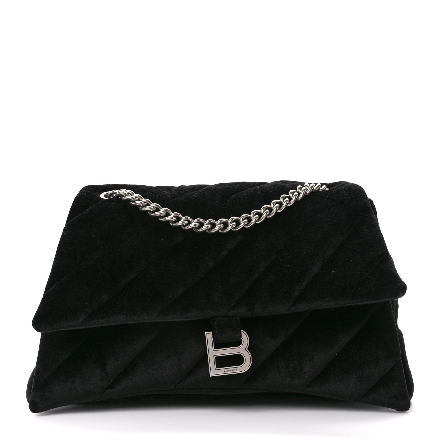 Balenciaga Crushed Velvet Quilted Medium Crush Chain Bag Black 1 of 10