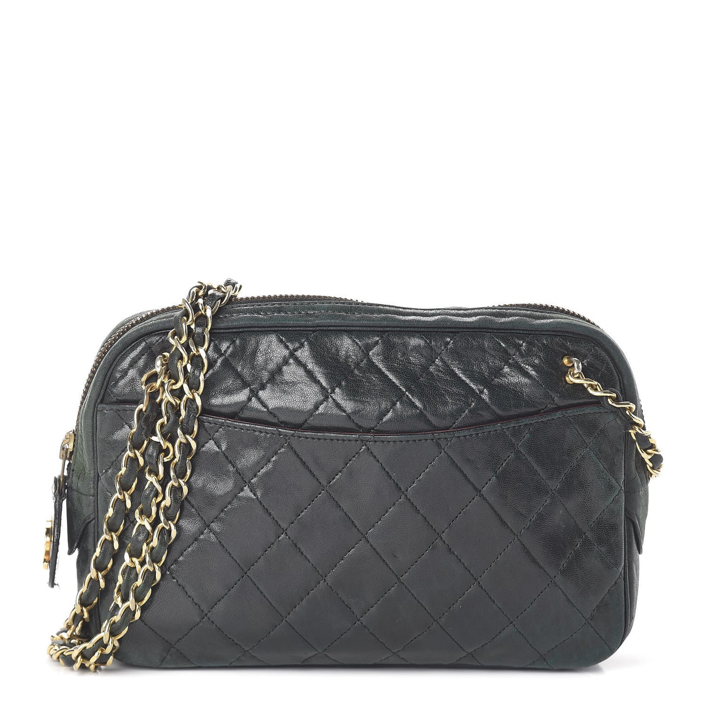 Lambskin Quilted Camera Case Black