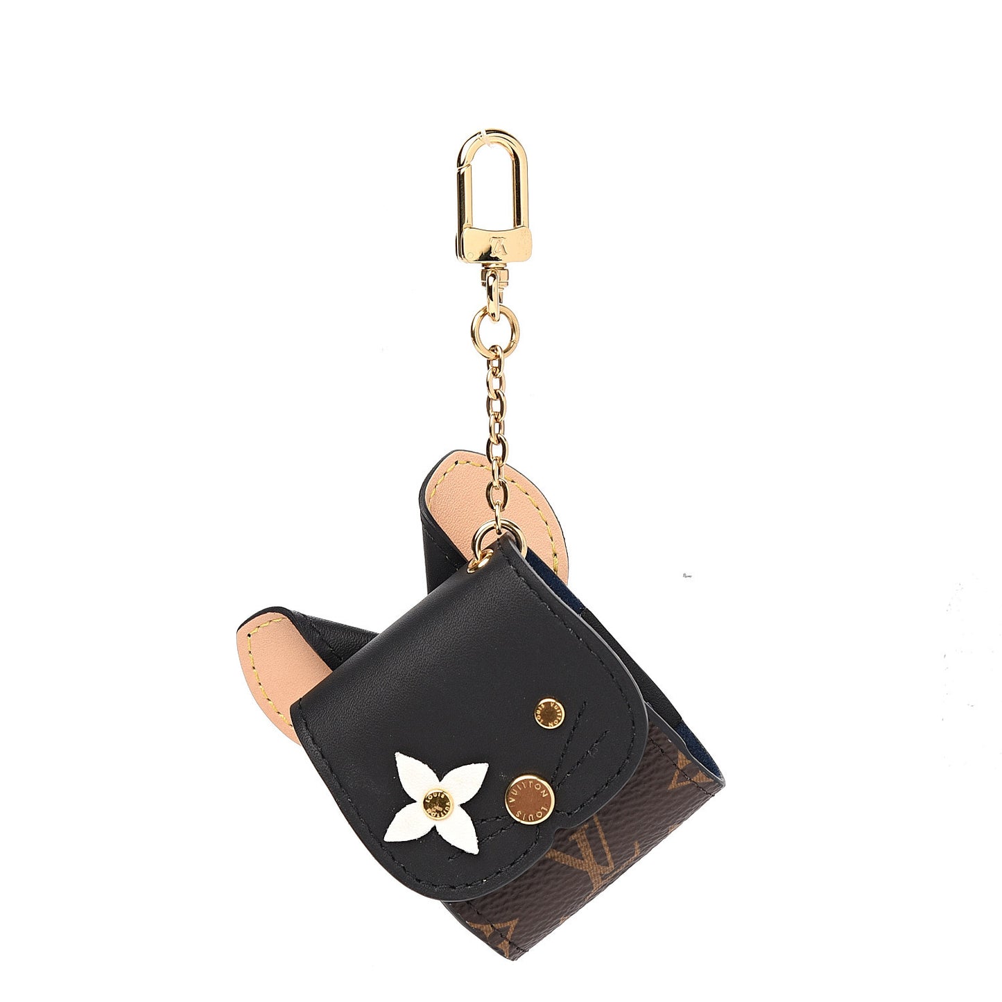 Monogram Cat Earphones Case Black