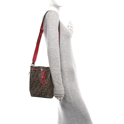 Fendi Vitello Grace F is Fendi Bi-Color FF 1974 Embossed Grande Mon Tresor Bucket Bag Maya Black Fragola 2 of 10