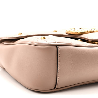 Gucci Calfskin Matelasse Studded Small Pearly GG Marmont Shoulder Bag Porcelain Rose 7 of 10
