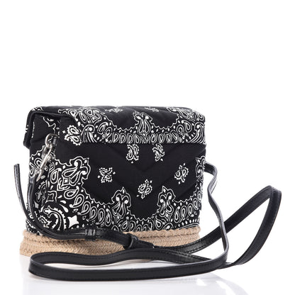 Saint Laurent Cotton Bandana Y Quilted Monogram Toy Loulou Crossbody Bag Black White 4 of 11