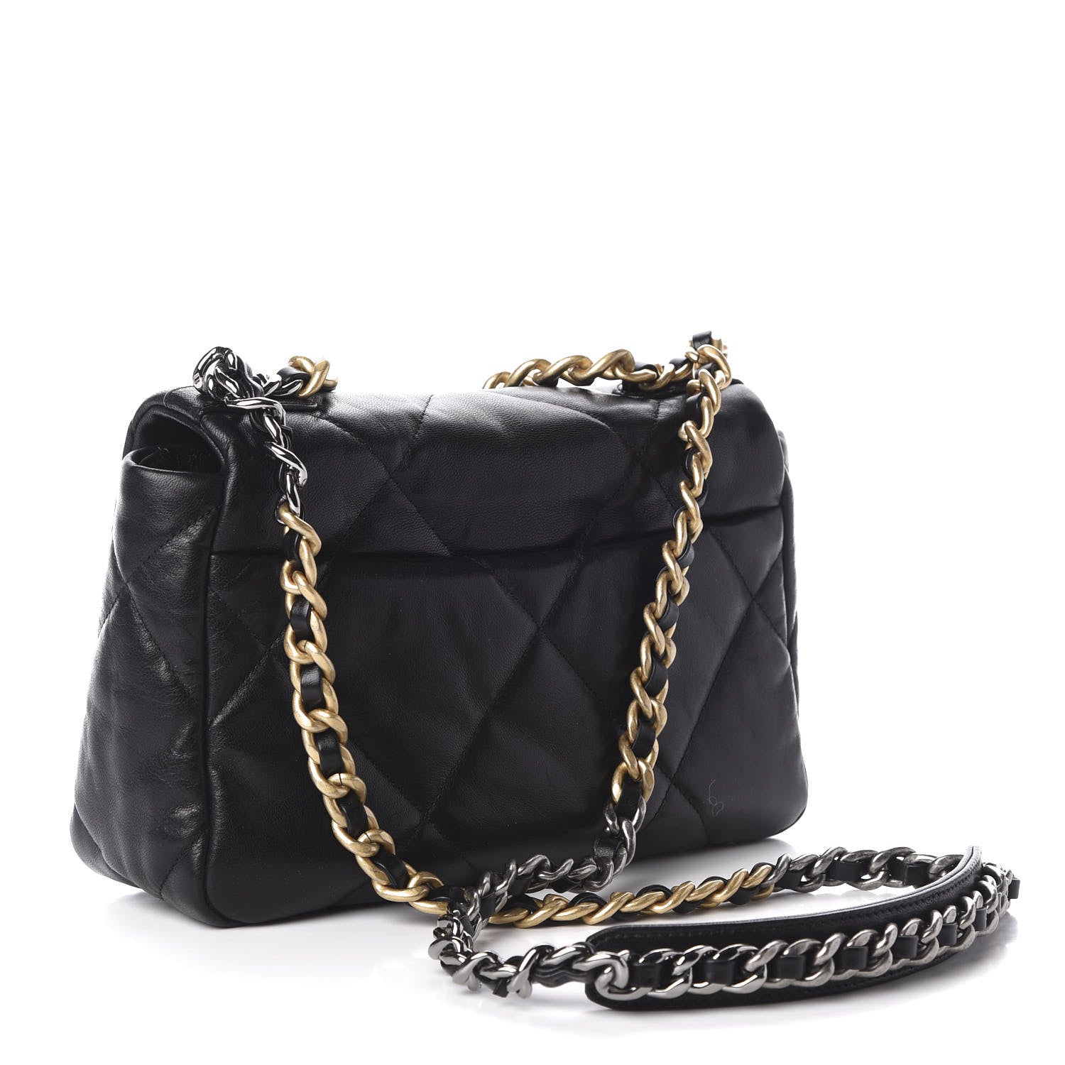 Chanel Lambskin Quilted Medium 19 Flap Black 3 of 11