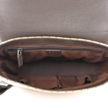 Gucci Monogram Flap Messenger Bag Beige Dark Brown 5 of 14