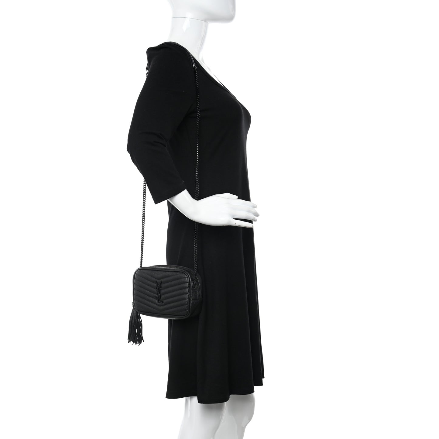 Grain De Poudre Matelasse Monochrome Monogram Mini Lou Camera Bag Black