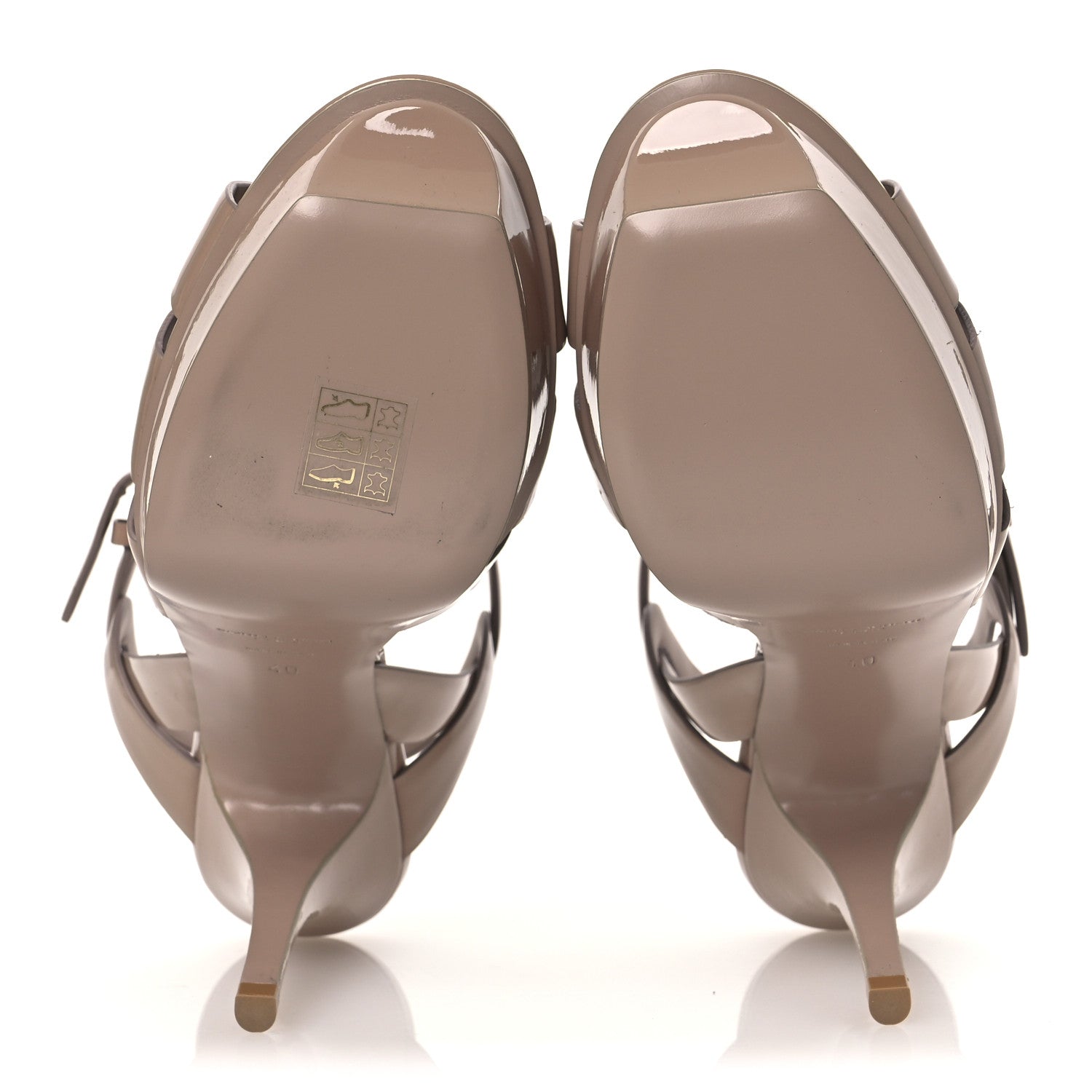Saint Laurent Patent Tribute 75 Platform Sandals 40 Soft Nude 7 of 12