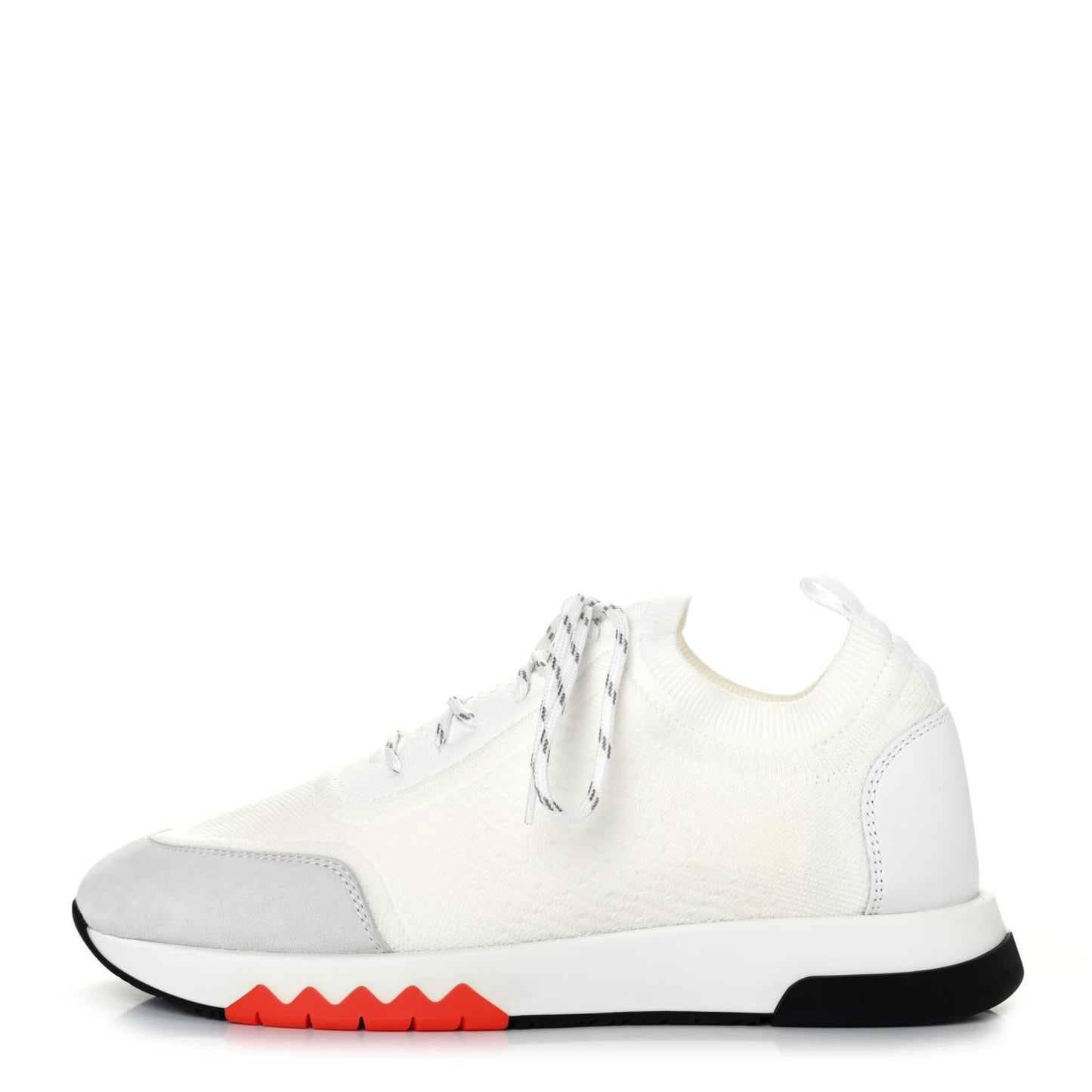 Perforated Calfskin Goatskin Bi-Color Womens C-Addict Sneakers 38 White Multicolor