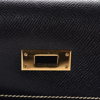Hermes Veau Grain Lisse Kelly Sellier 32 Black 18 of 33