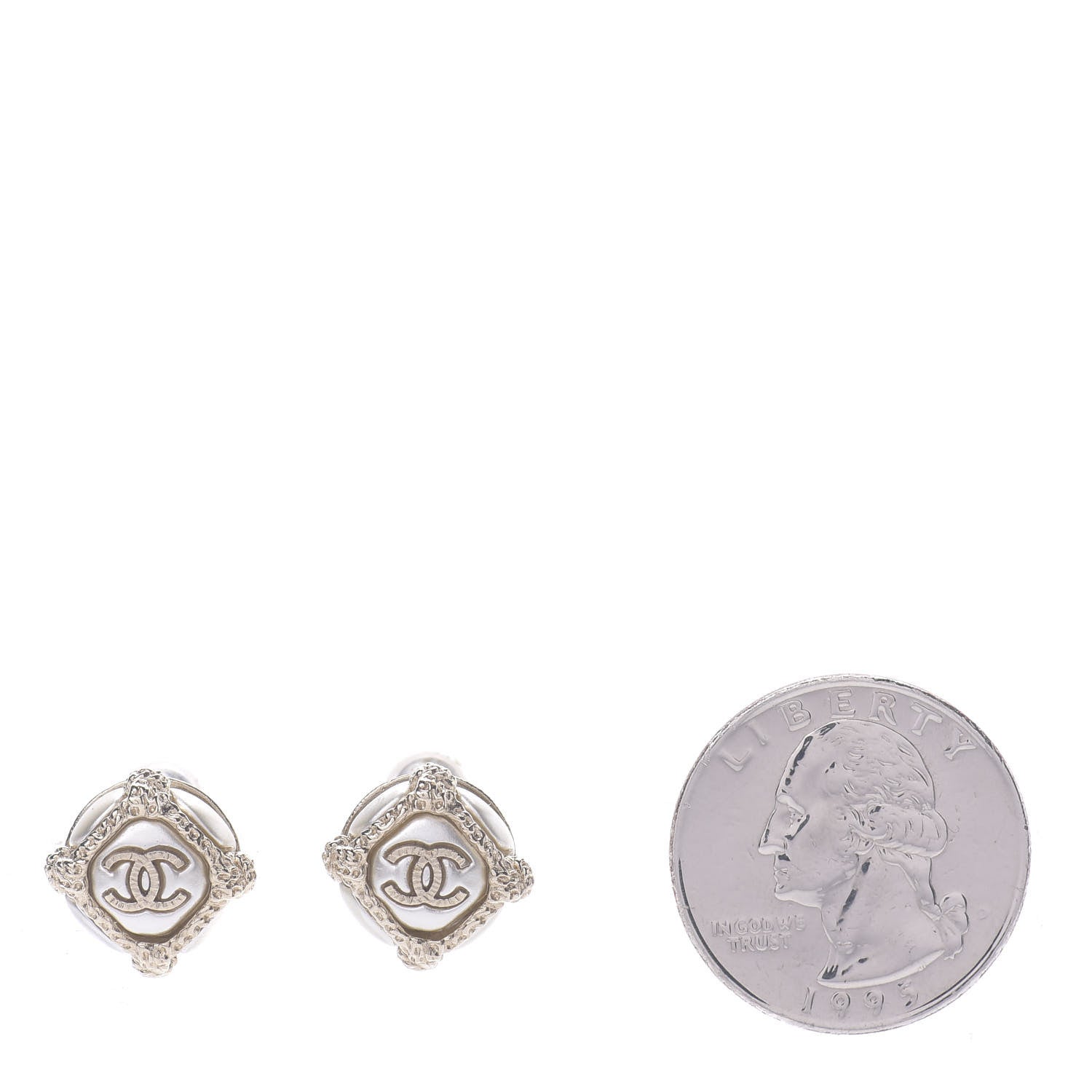 Chanel Pearl CC Earrings Gold 2 of 4