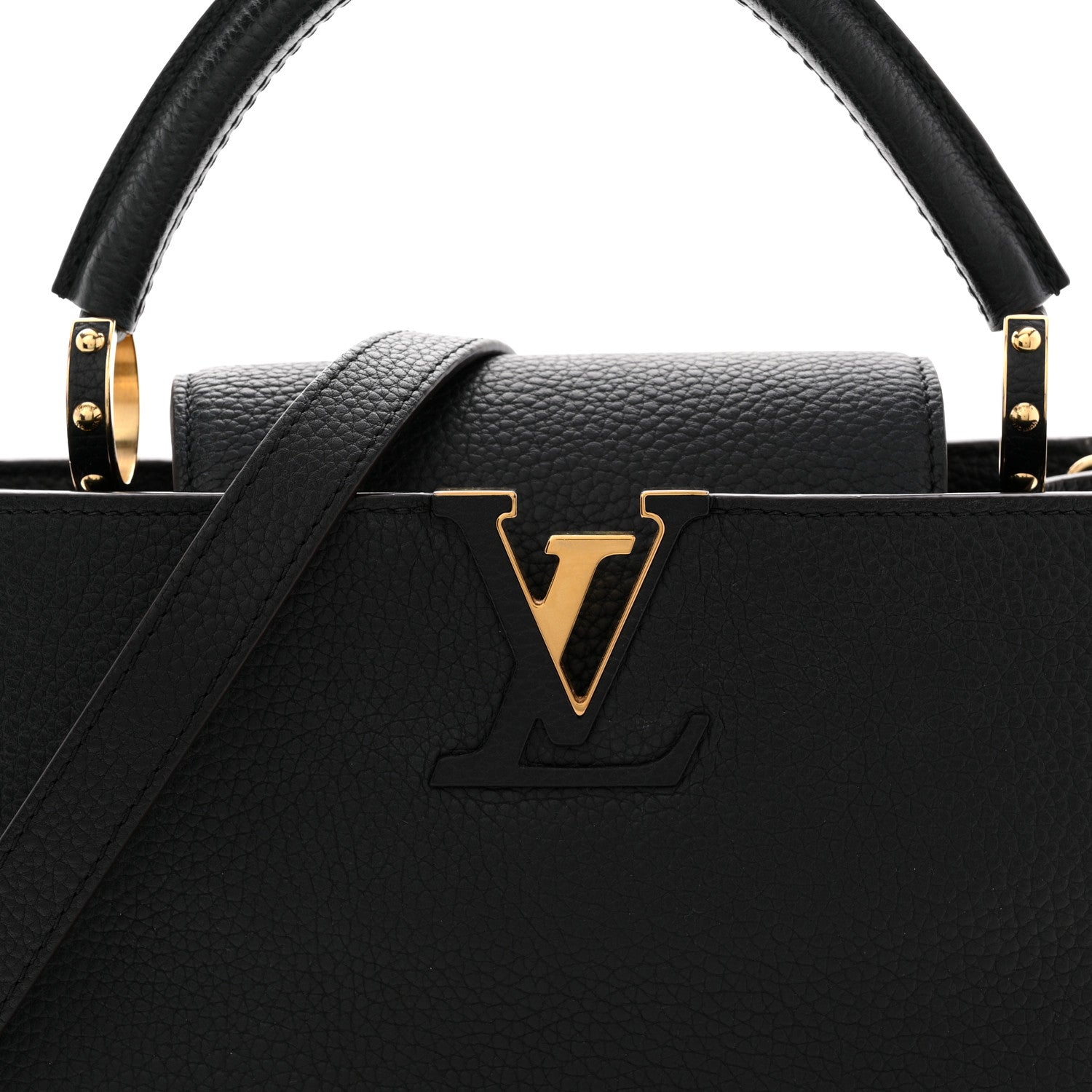 Louis Vuitton Taurillon Capucines MM Black Fuchsia 7 of 10