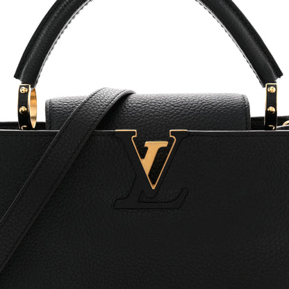 Louis Vuitton Taurillon Capucines MM Black Fuchsia 7 of 10