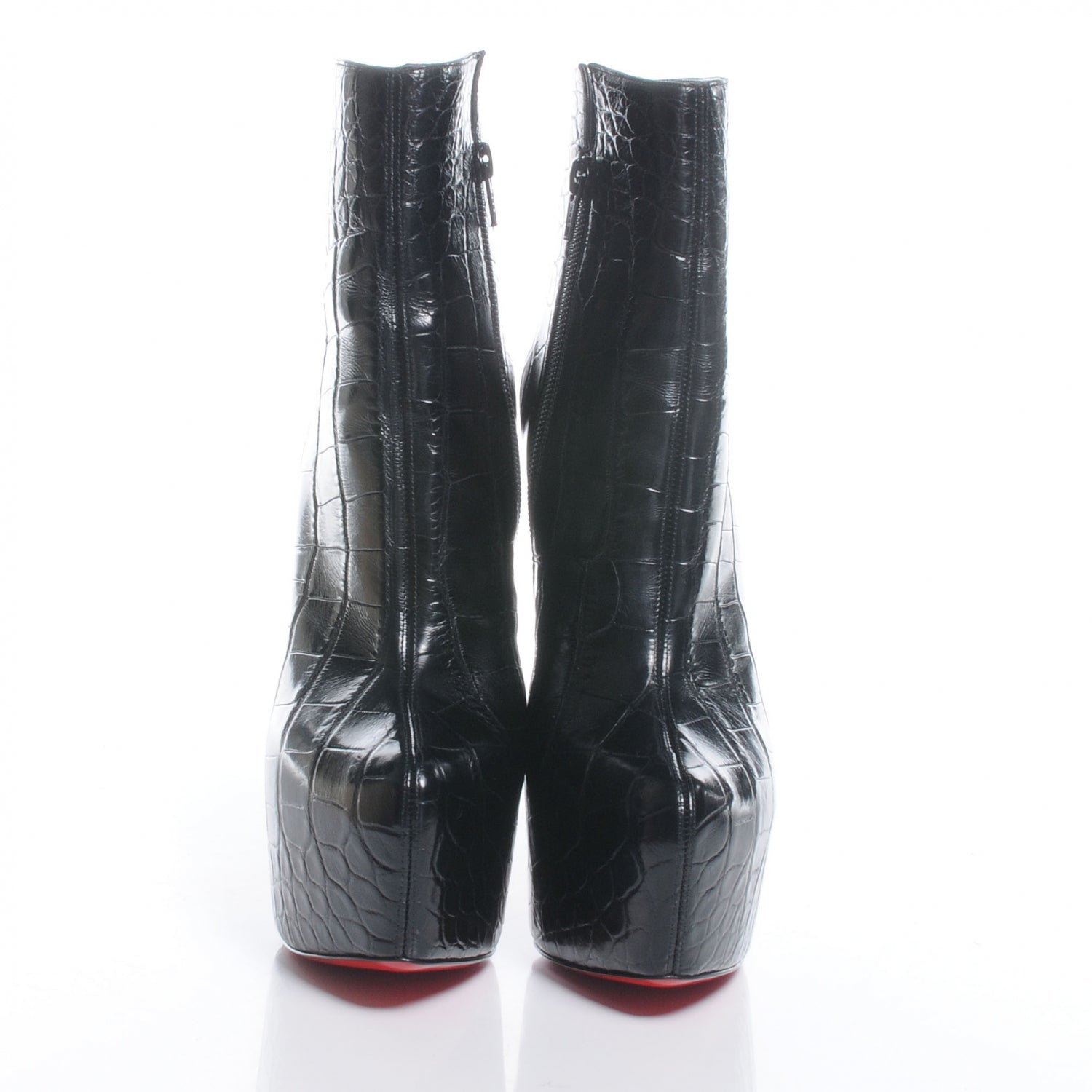 Christian Louboutin Crocodile Croc Daf Booty 160 Ankle Boots 39 Black 2 of 7