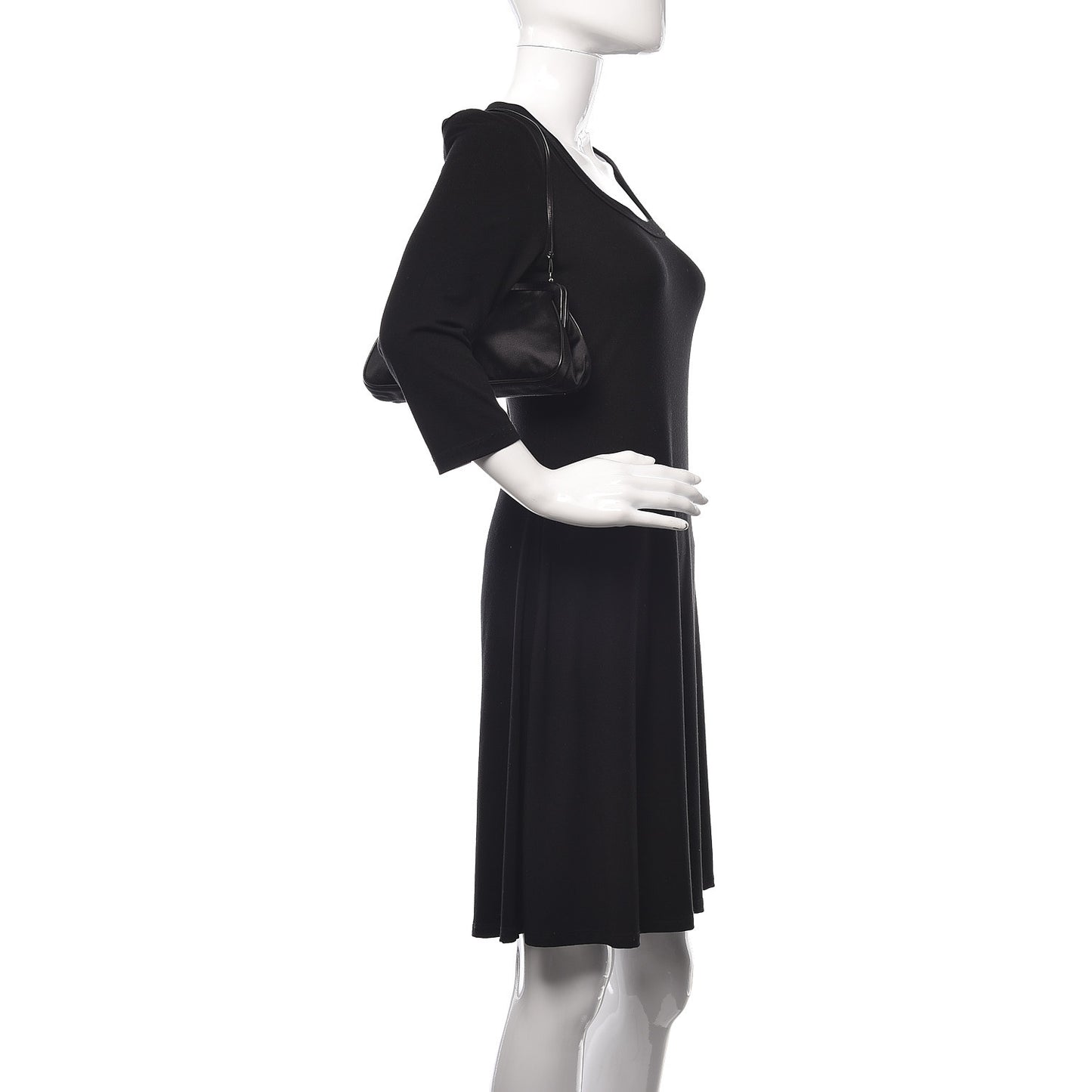 Satin Kisslock Clutch Black