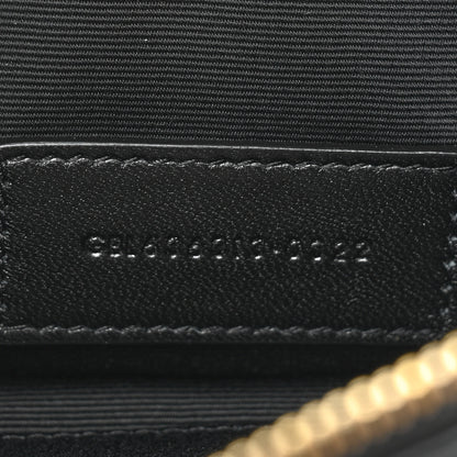 Saint Laurent Patent Grain De Poudre Matelasse Chevron Monogram Bill Pouch Black 7 of 9
