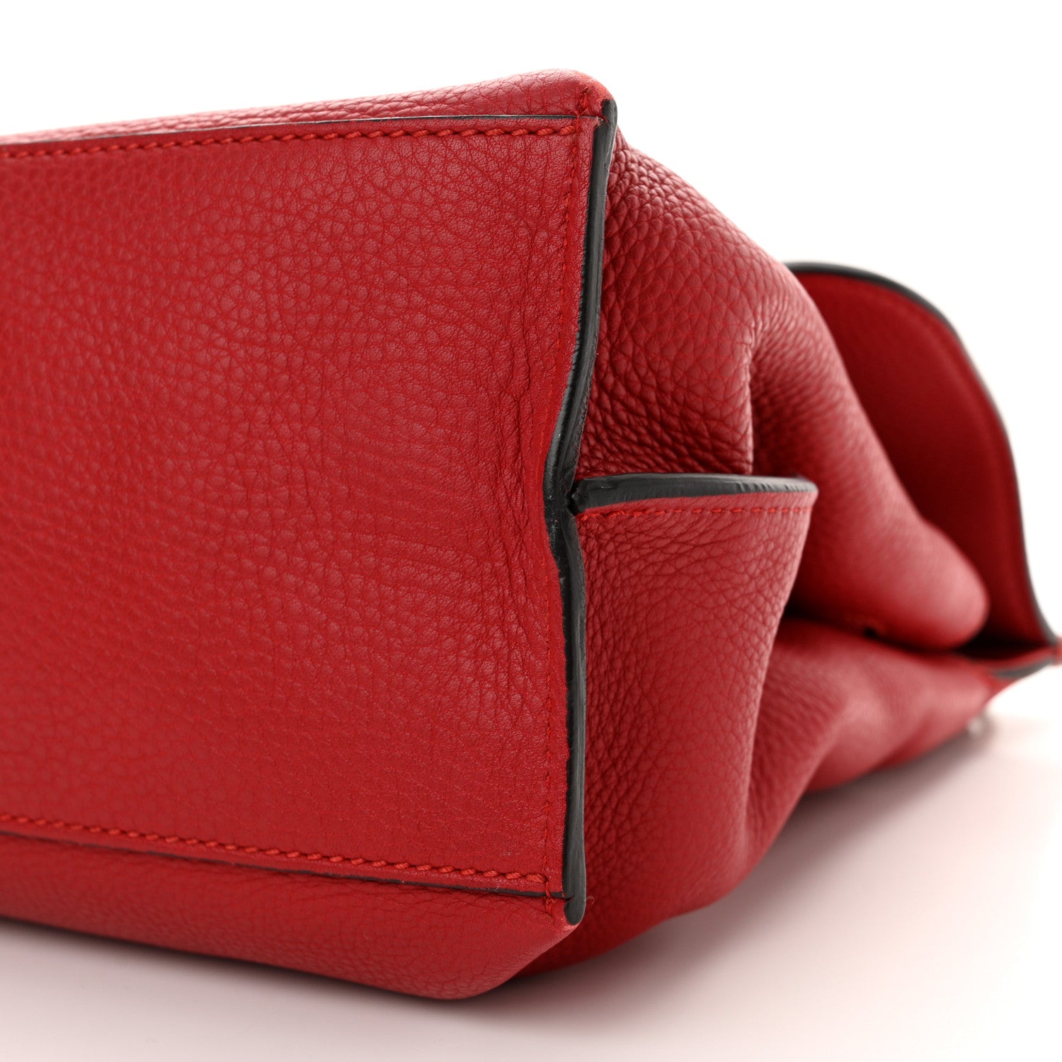 Gucci Cellarius Calfskin Small Bamboo Daily Top Handle Bag Hibiscus Red 9 of 12