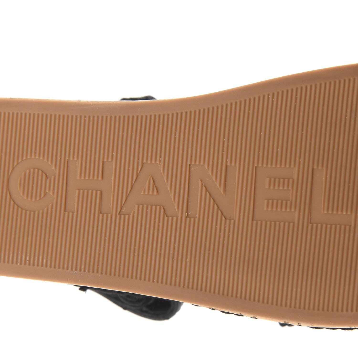 Chanel Cord Lambskin Quilted Logo Sandals 38 Black 8 of 10