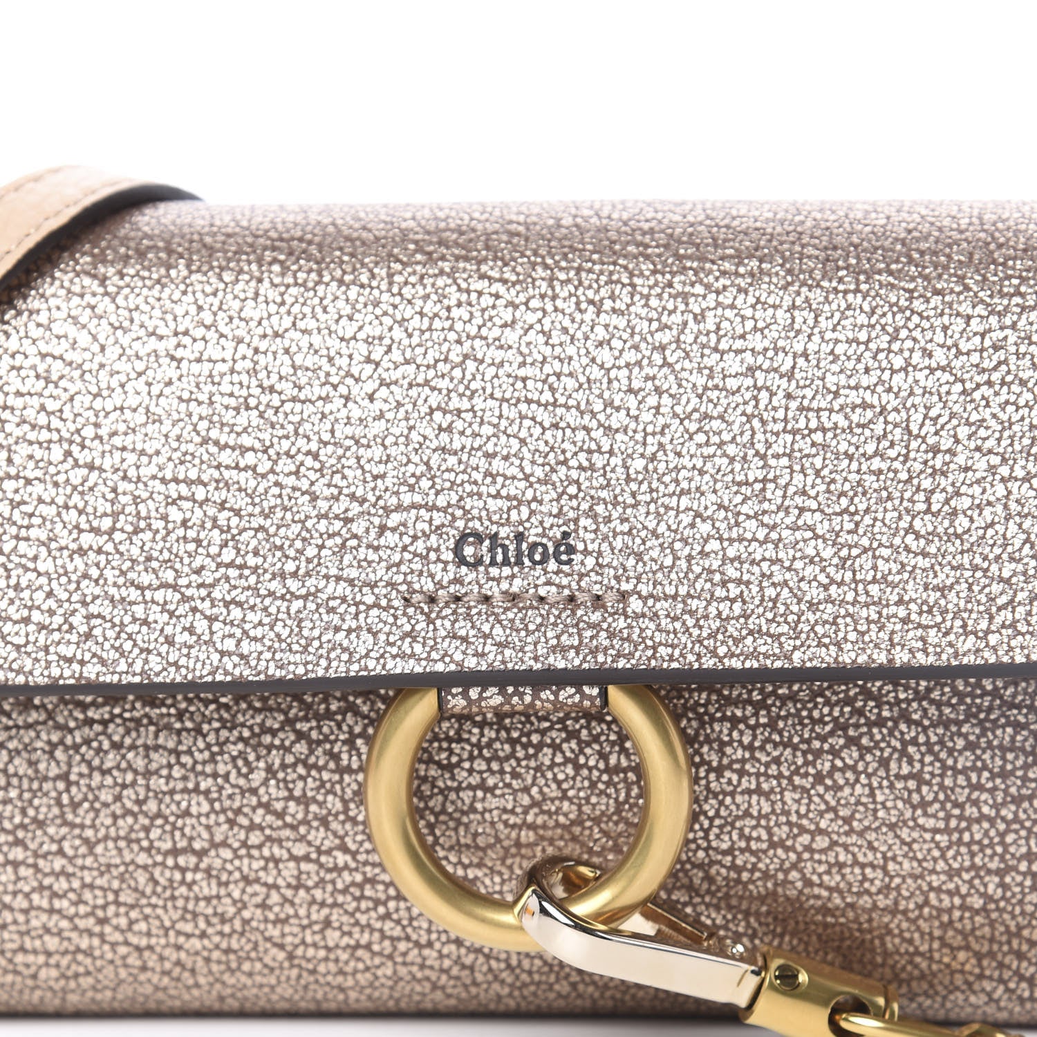 Chloe Metallic Goatskin Mini Faye Shoulder Bag Abstract Gold 10 of 10