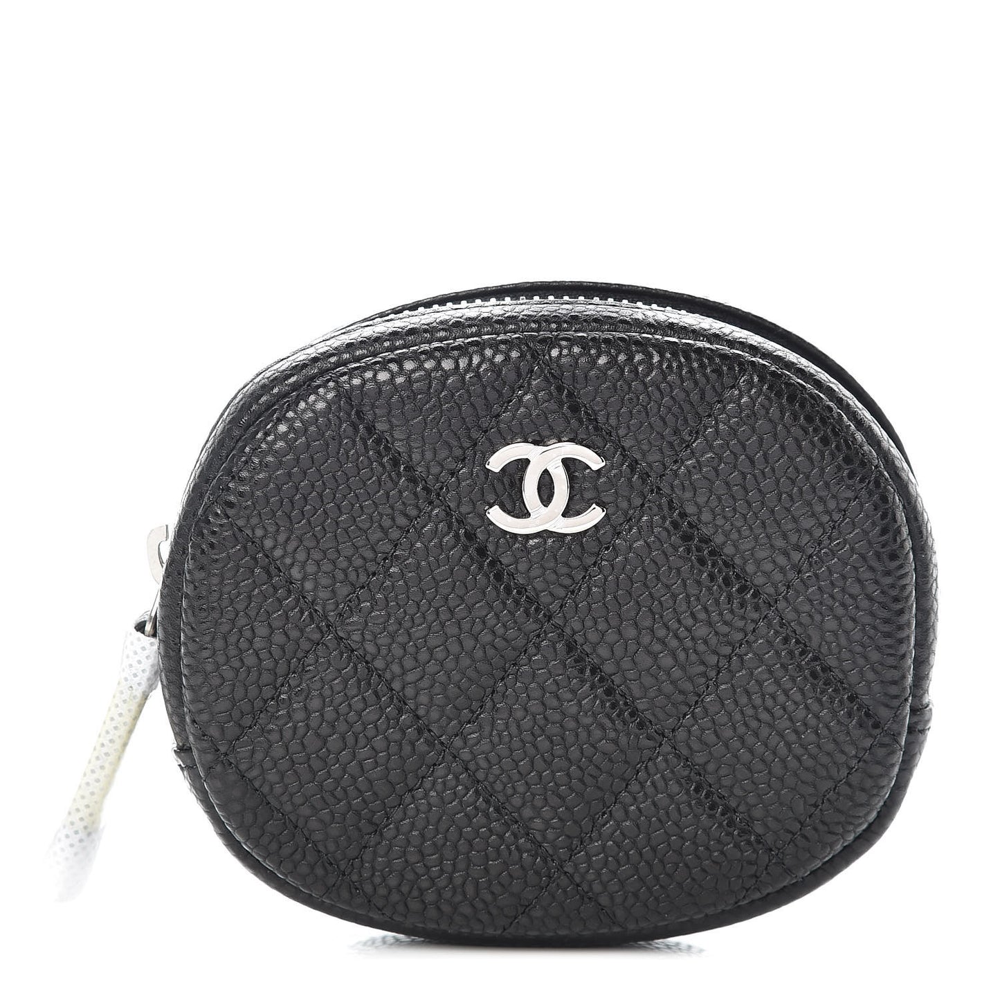 Caviar Quilted Zip Around Classic Coin Purse Black