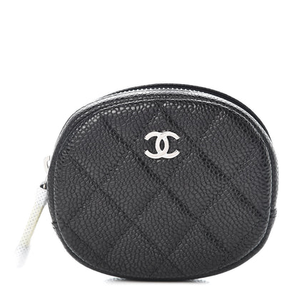 Chanel Caviar Quilted Zip Around Classic Coin Purse Black 1 of 8