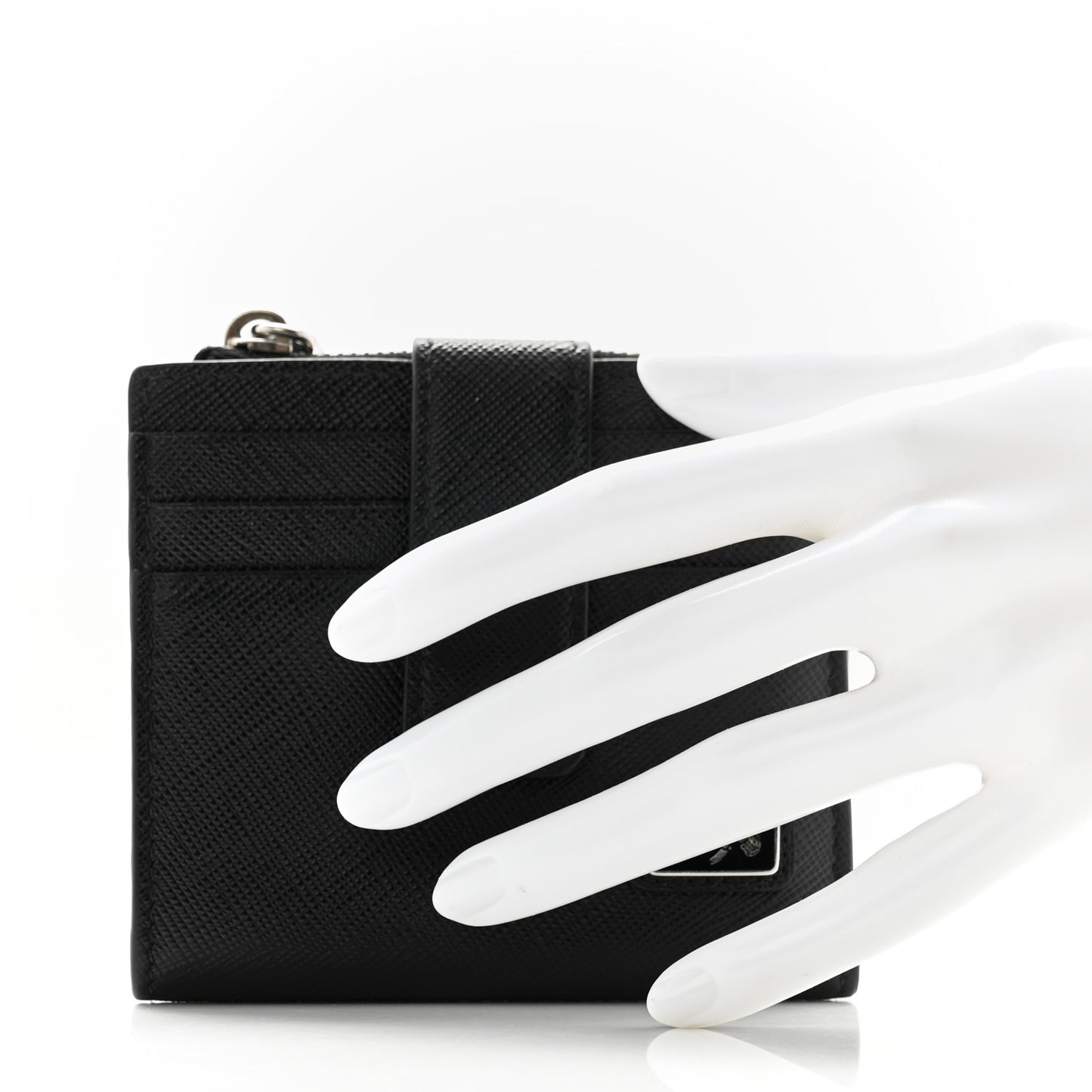 Saffiano Small Triangle Wallet Black