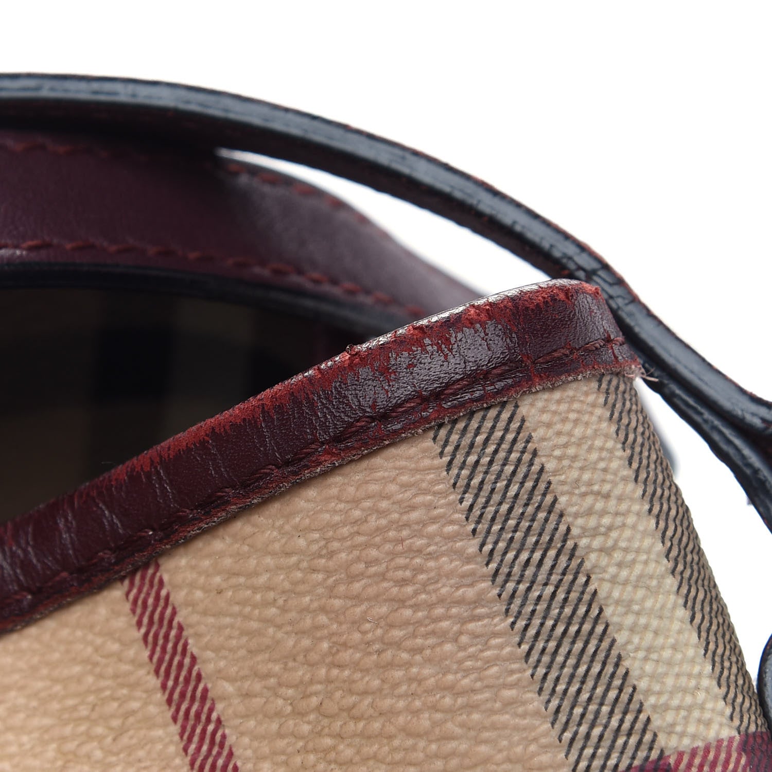Burberry Haymarket Check Small Canterbury Tote Burgundy 15 of 16