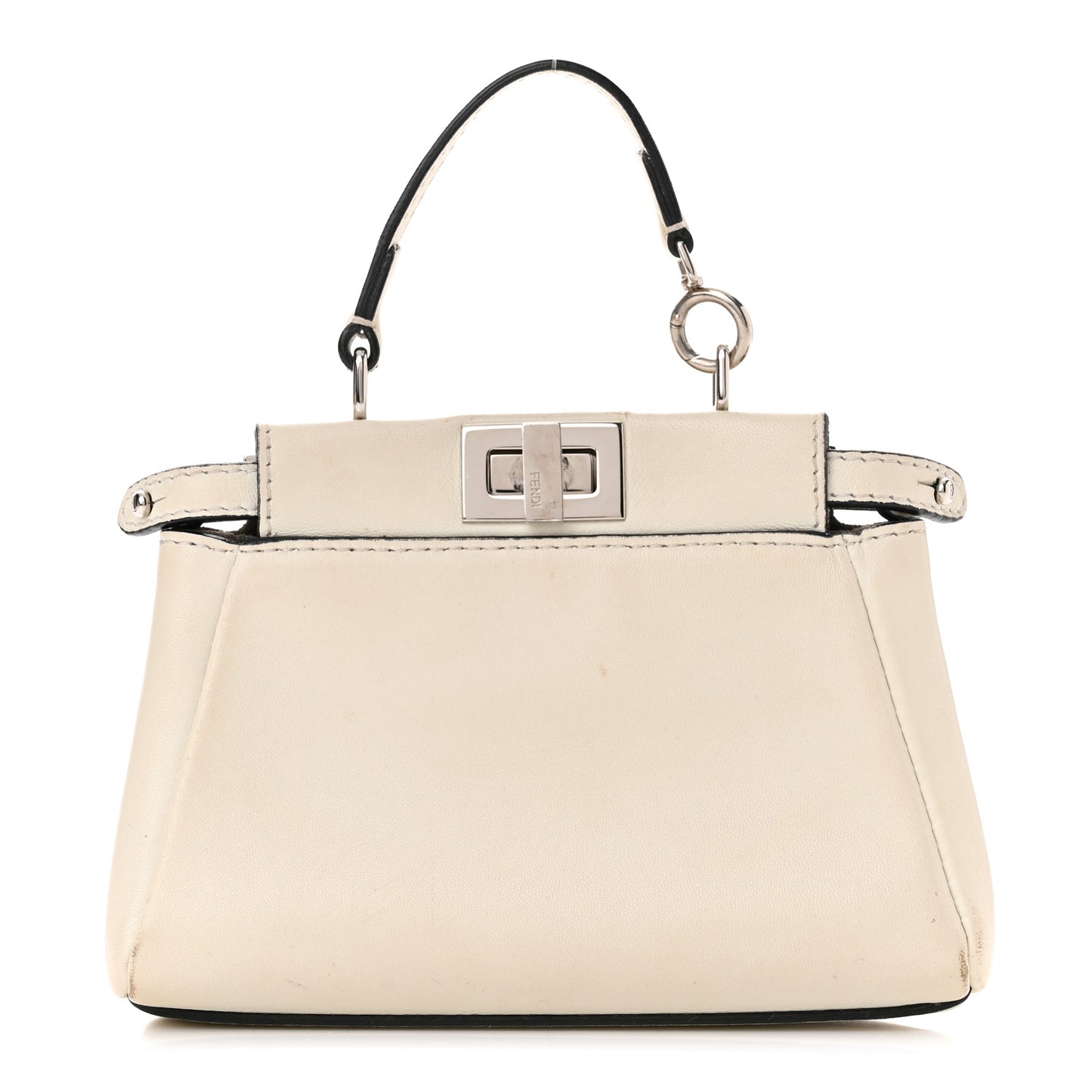 Shiny Nappa Micro Peekaboo Iconic Satchel White