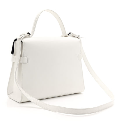 Delvaux Box Calfskin Ink Blot MM Tempete Satchel Ivory Blue 4 of 11