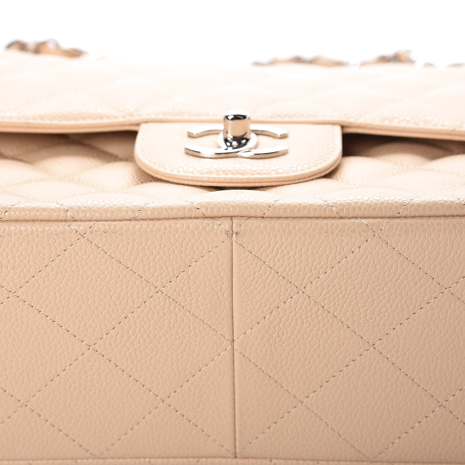 Chanel Caviar Quilted Jumbo Double Flap Beige Clair 10 of 13