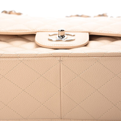 Chanel Caviar Quilted Jumbo Double Flap Beige Clair 10 of 13