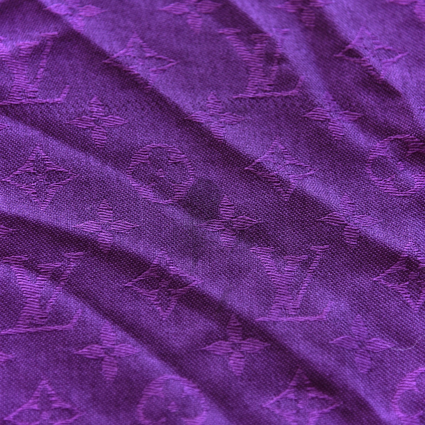 Wool Silk Monogram Shawl Cassis
