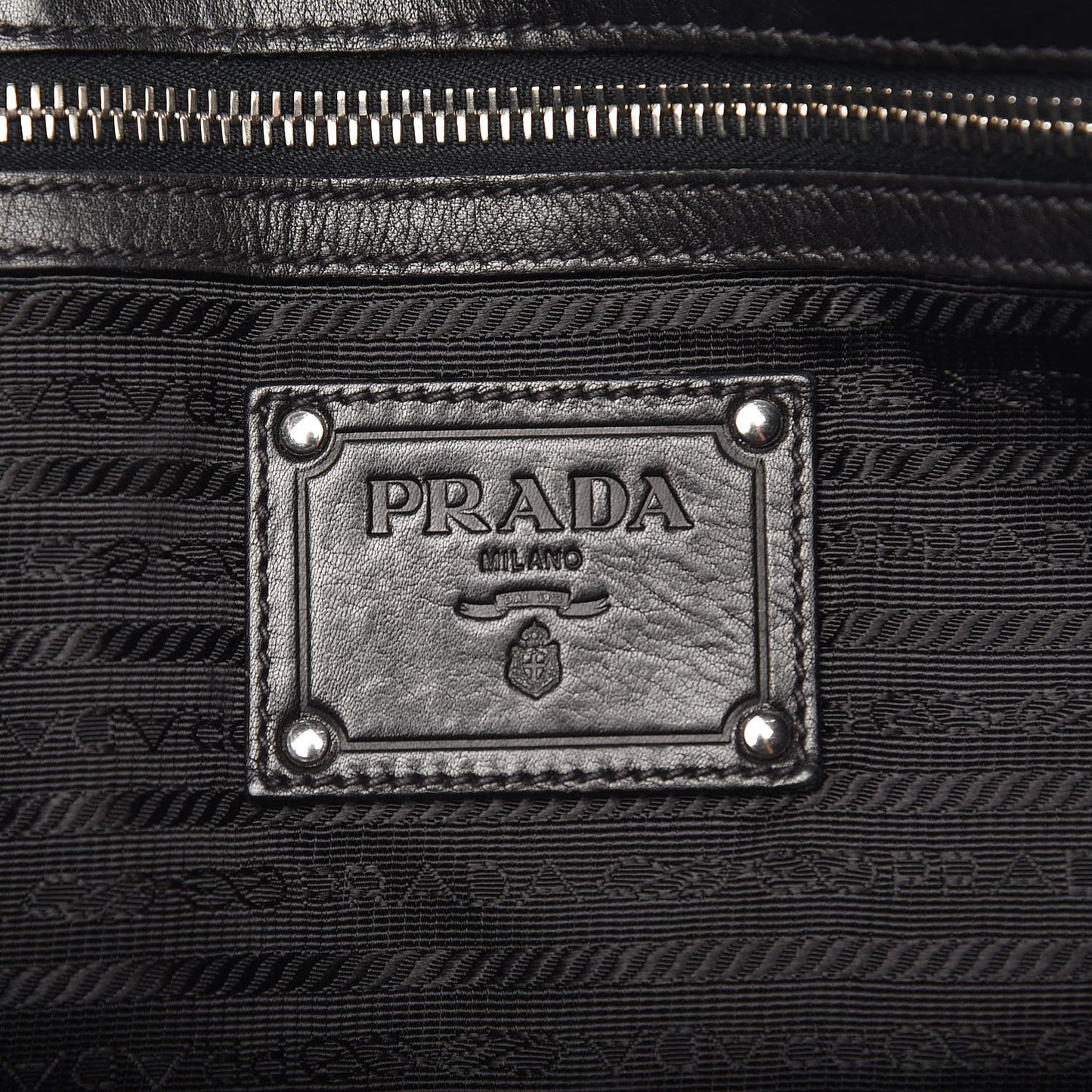 Calfskin Zebra Striped Tote Bag Black