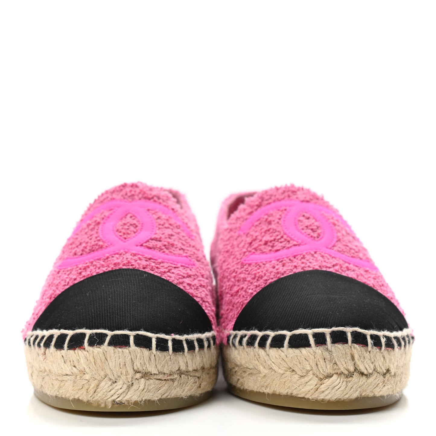 Tweed CC Espadrilles 37 Dark Pink Black