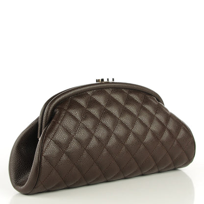 Chanel Caviar Quilted Timeless Clutch Dark Brown 3 of 7