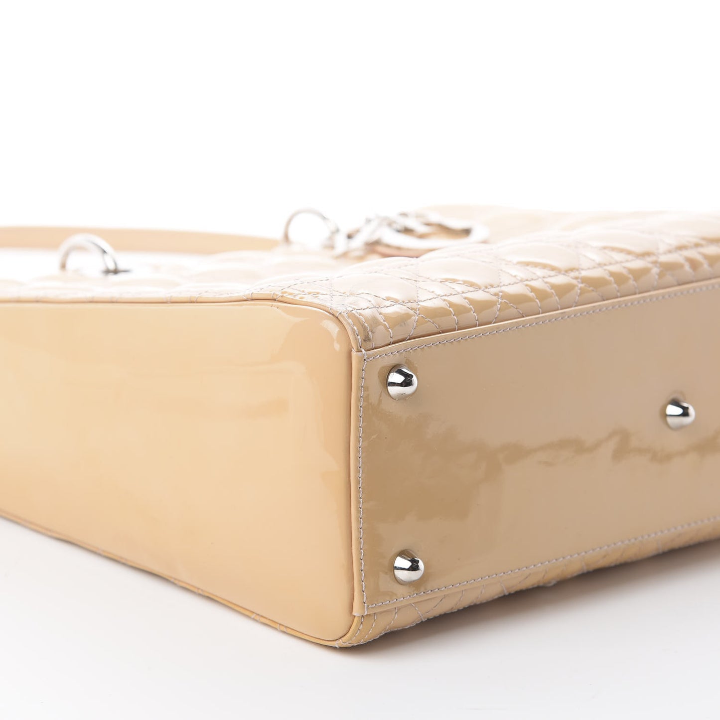 Patent Cannage Large Lady Dior Beige