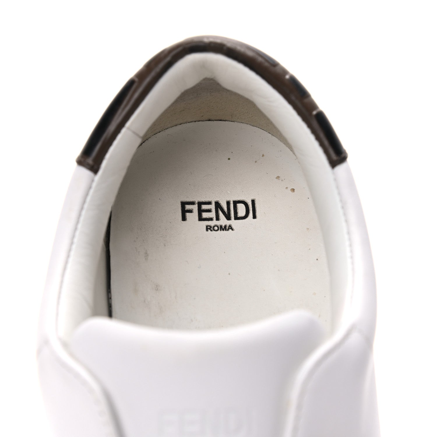 Fendi Vitello FF Embossed Womens Slip On Sneakers 38.5 Ultra White Maya Black 7 of 13