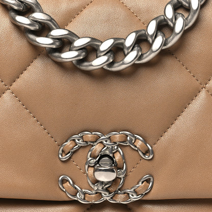 Chanel Lambskin Quilted Medium Chanel 19 Flap Beige 8 of 10