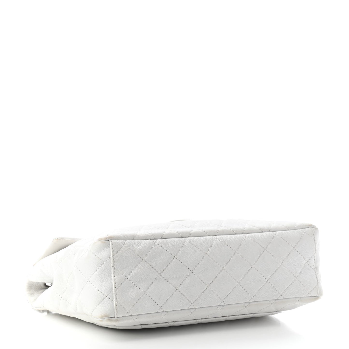 Caviar Quilted XL Jumbo Single Flap White