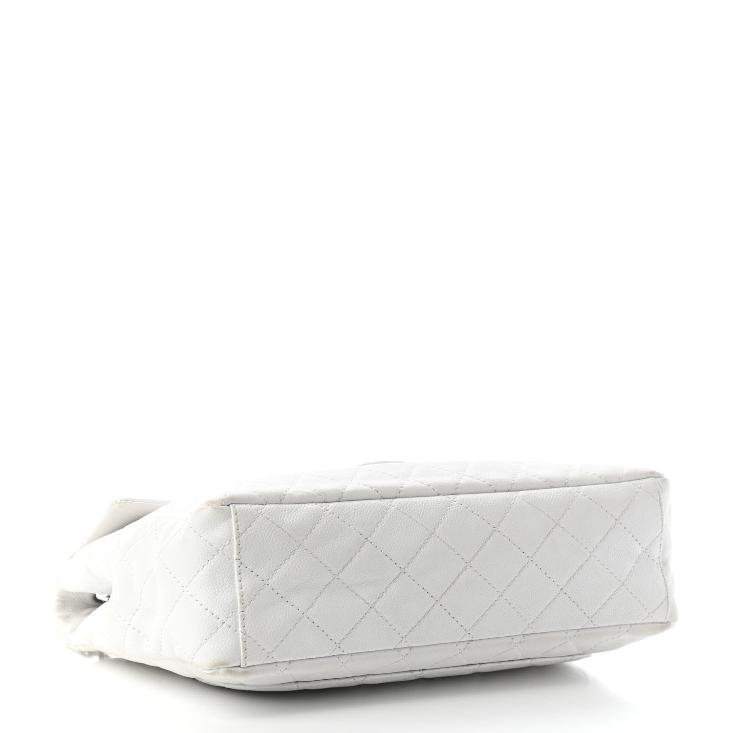 Chanel Caviar Quilted XL Jumbo Single Flap White 4 of 10