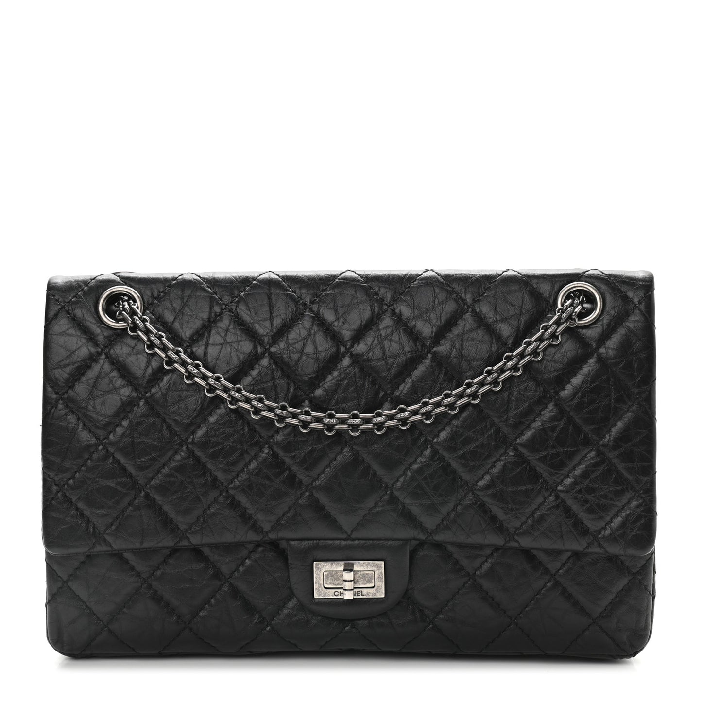 Aged Calfskin Quilted 2.55 Reissue 226 Flap Black