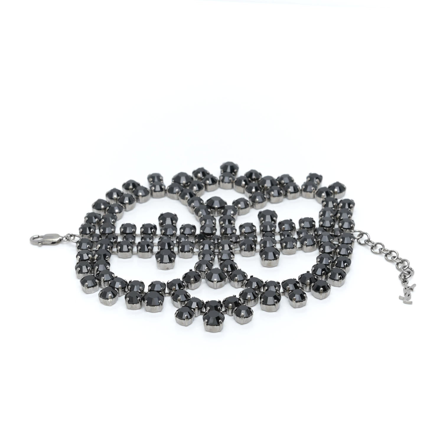Saint Laurent Crystal Bracelet Black Silver 3 of 5