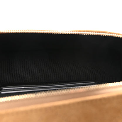 Chanel Suede Calfskin Shiny Lambskin Quilted Top Handle Slim Vanity Case With Chain Beige Black 5 of 10