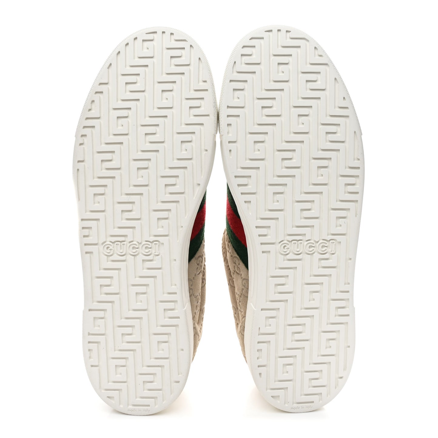 GG Suede Monogram Web Mens Sneakers 9 Oatmeal Mystic White