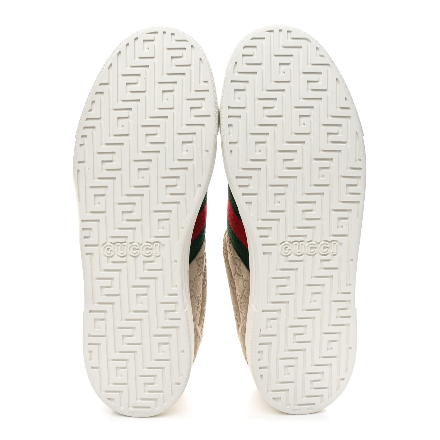 Gucci GG Suede Monogram Web Mens Sneakers 9 Oatmeal Mystic White 6 of 10