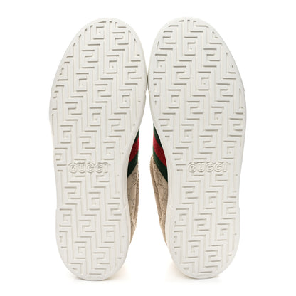 Gucci GG Suede Monogram Web Mens Sneakers 9 Oatmeal Mystic White 6 of 10