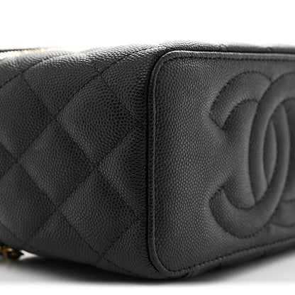 Chanel Caviar Quilted Small Tiny CC Vanity Case With Chain Black 9 of 11
